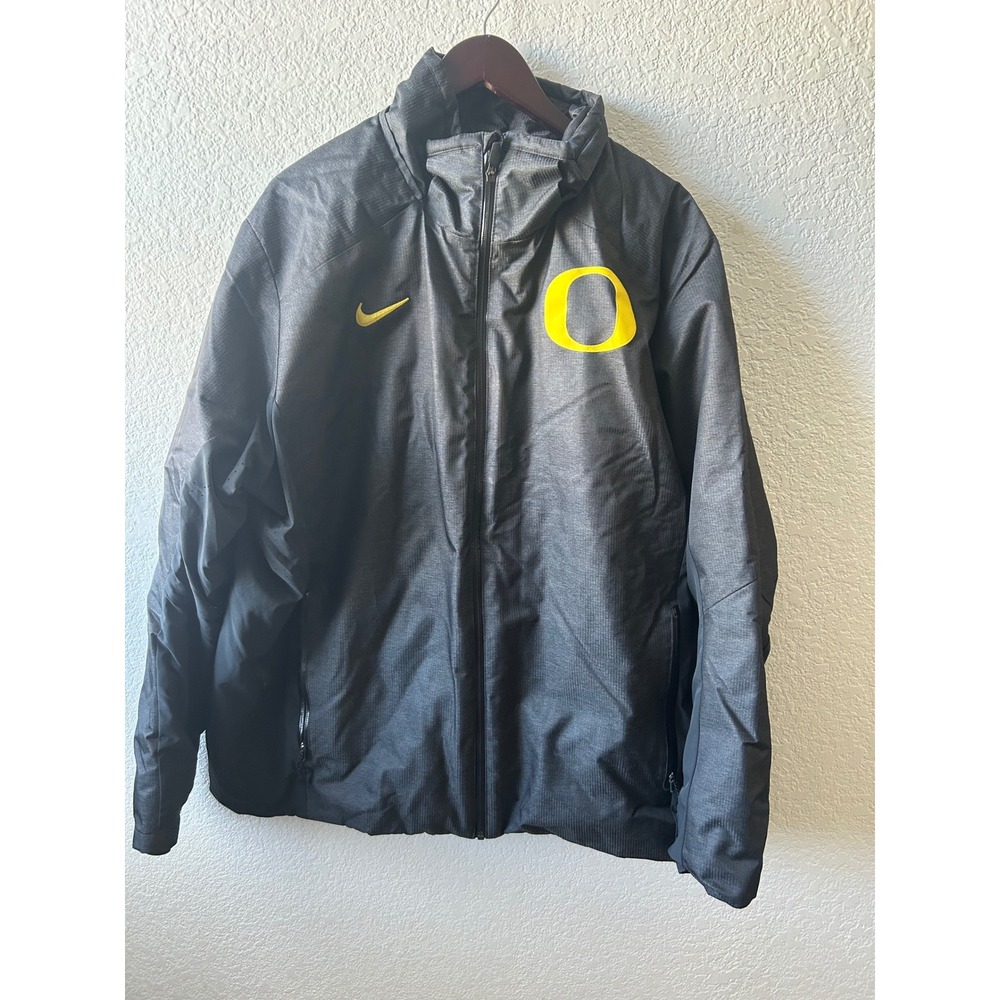Nike Oregon Ducks‎ Full Zip Puffer Jacket Mens XXL Charcoal Grey Fan Gear Winter